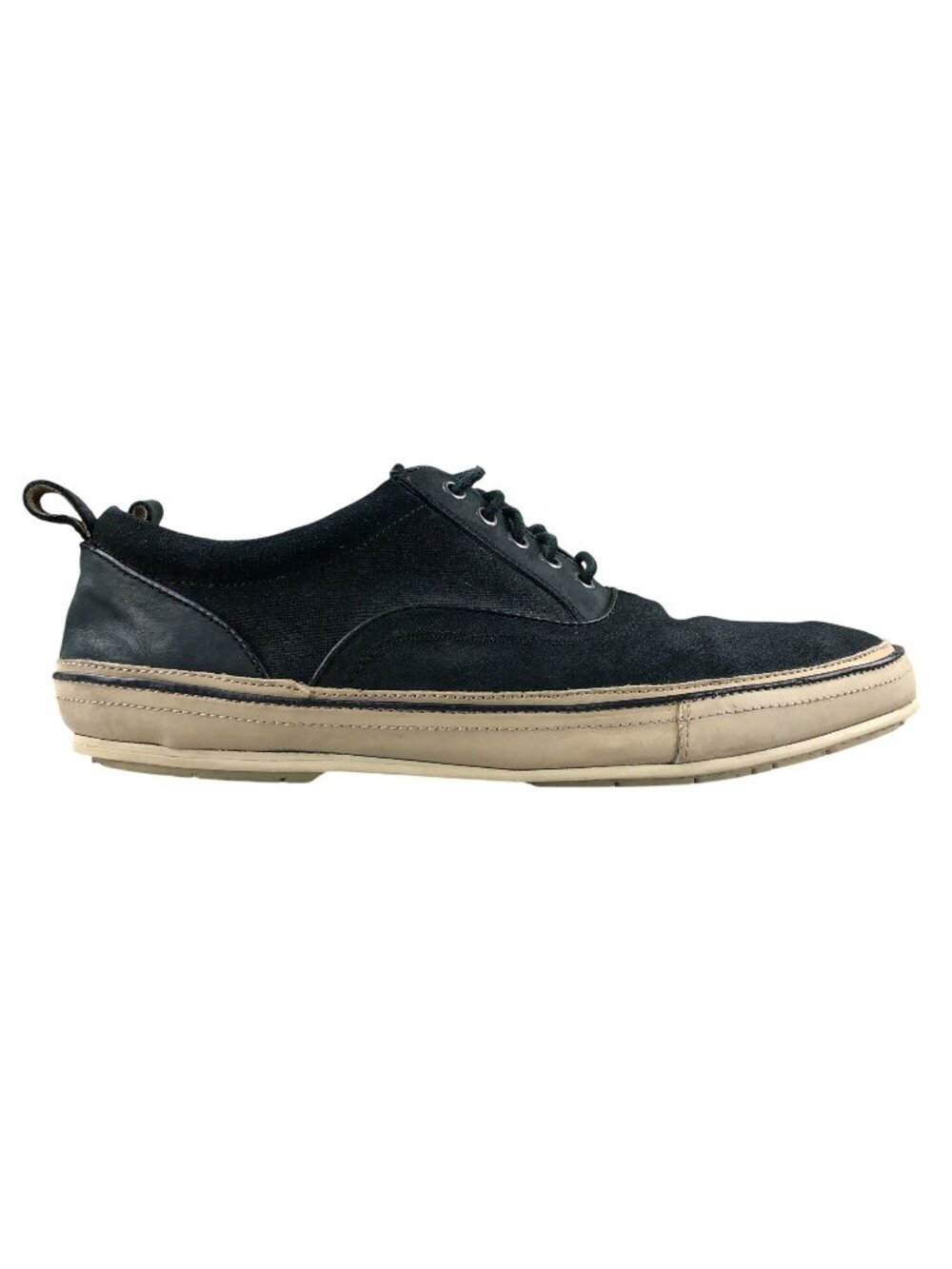 John Varvatos Men's Size 10M Redding Black Leather Lace-Up Low Top Sneakers Shoe